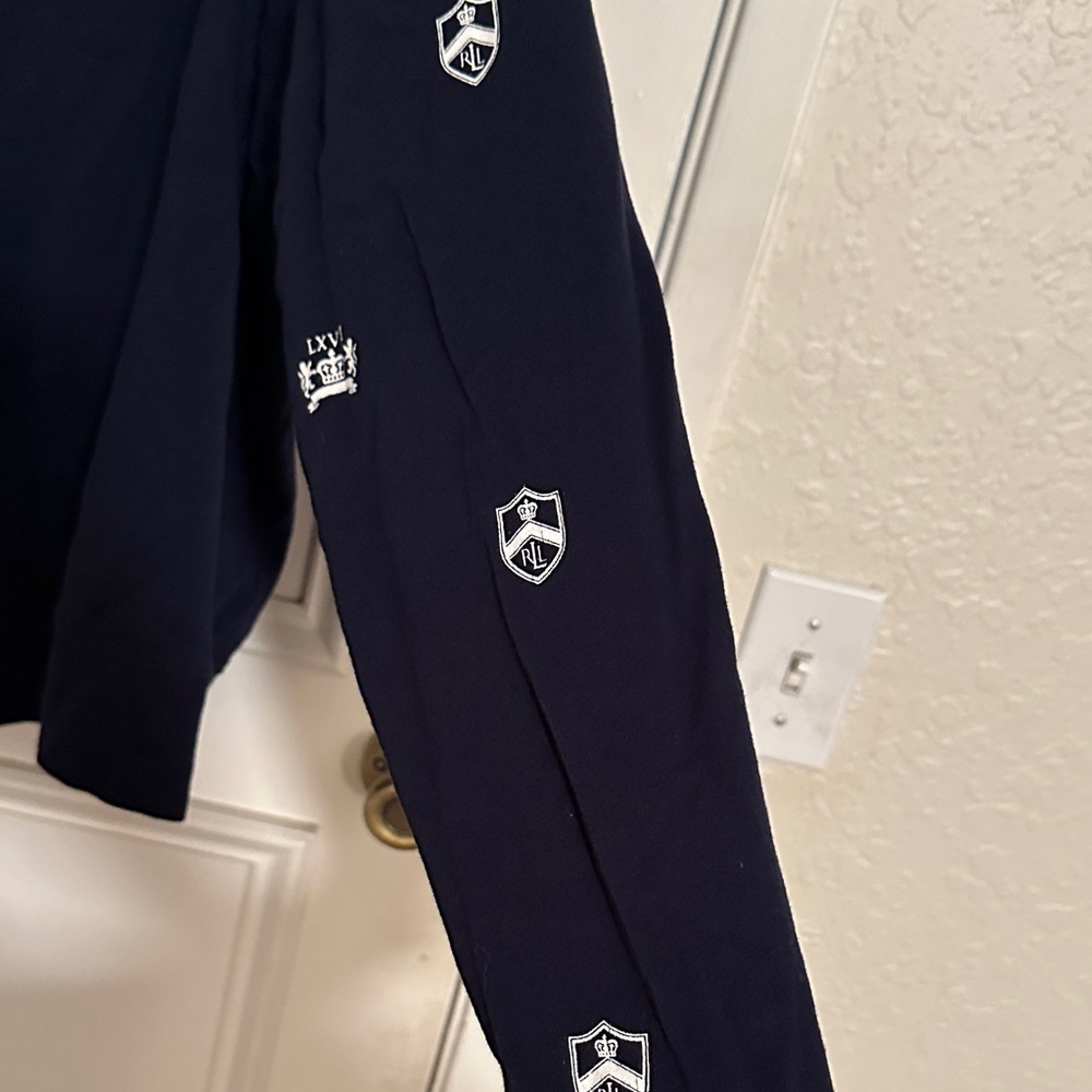 Ralph Lauren Dark Blue Long Sleeve Shirt with Crest - Picture 5 of 5
